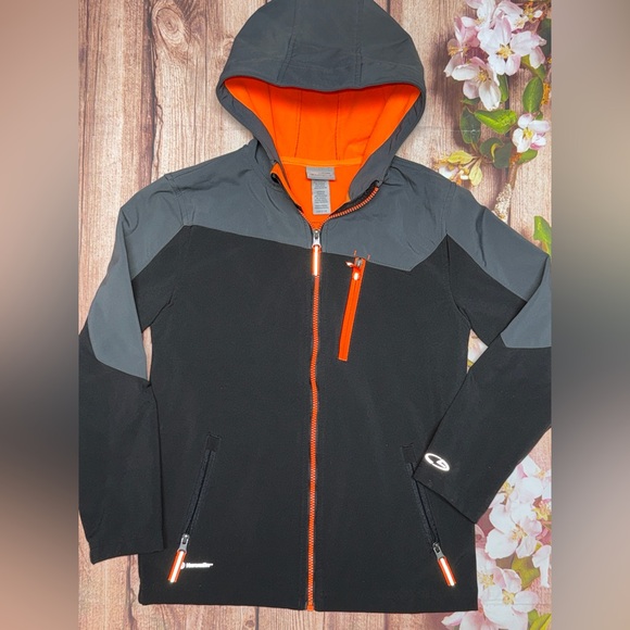 Champion Other - Champion Kids Black and Gray Jacket with Orange Highlights